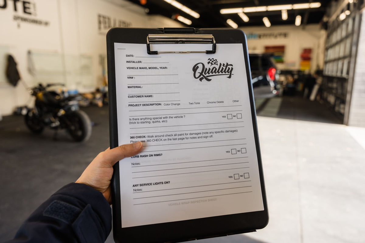 Vehicle Wrap Inspection Form (5 Page Downloadable PDF)