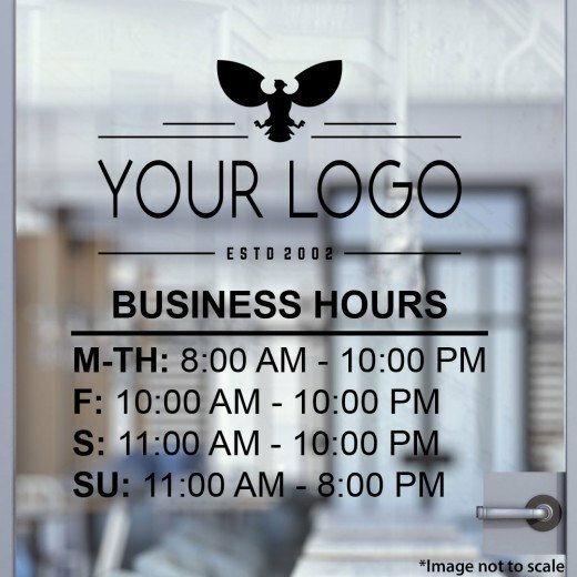 Logo & Store Hours Decal