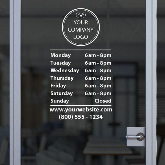 Logo & Store Hours Decal