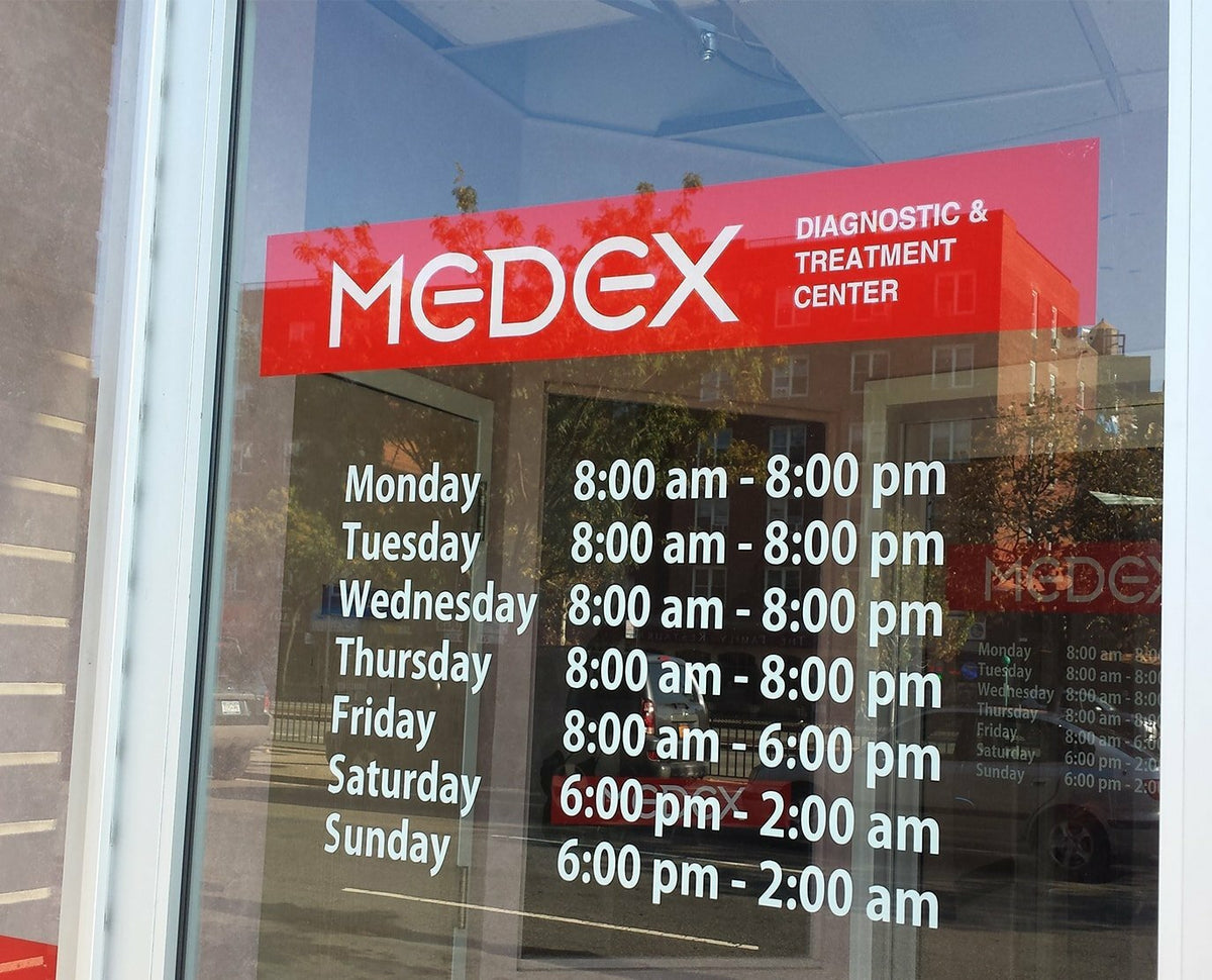 Logo & Store Hours Decal