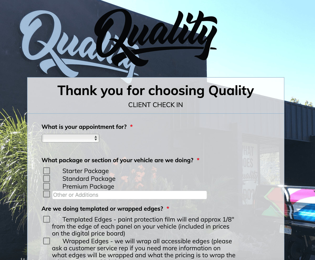Client Check-In Form Template