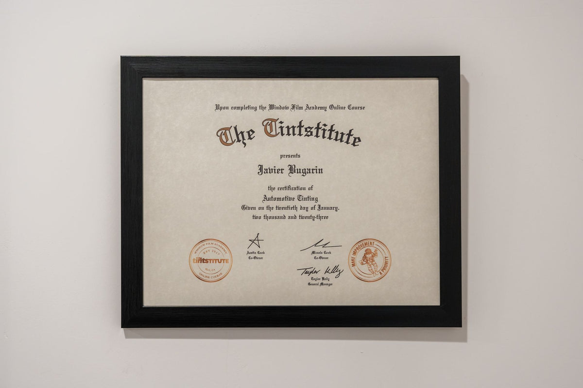 Printed and Framed Course Completion Certificate