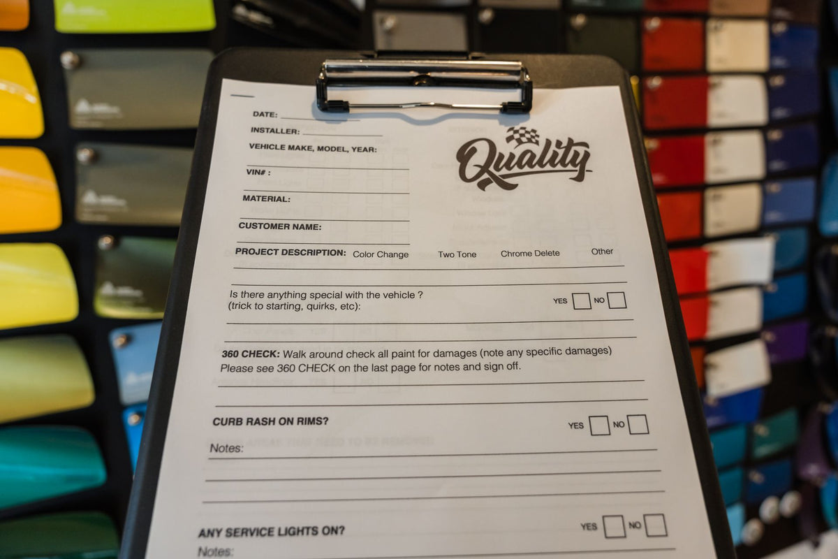 Vehicle Wrap Inspection Form (5 Page Downloadable PDF)